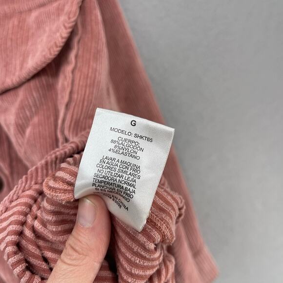 Ci Sono Shacket Womens Large Pink Corduroy Oversized Shirt Jacket Casual Comfy - Picture 8 of 9